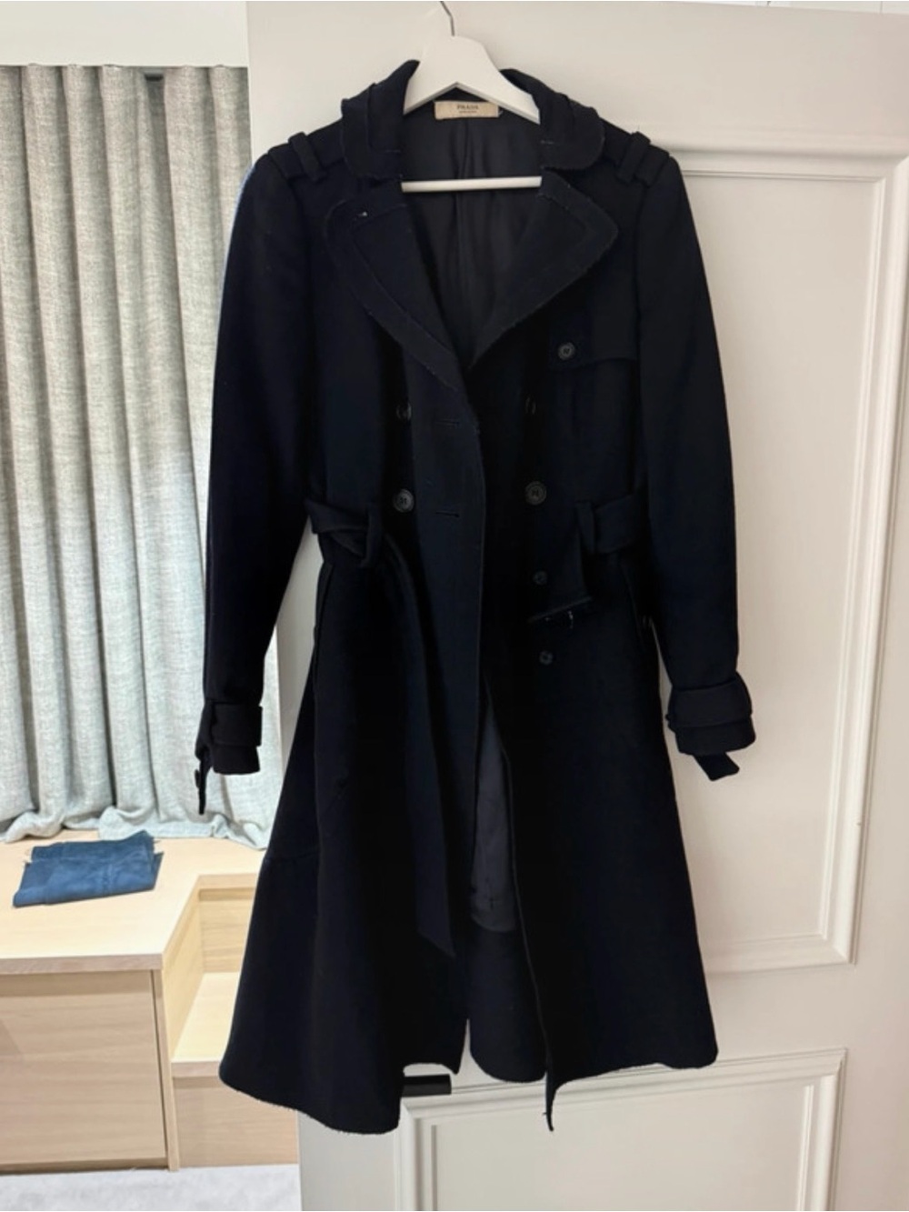 Wool Navy Coat - Prada archive